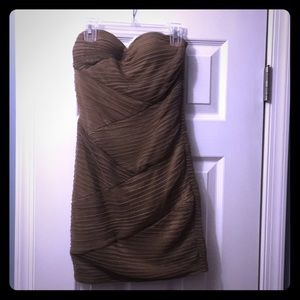 Forever 21 strapless tan dress